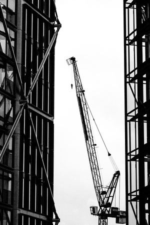 Cranes and lines and silhouettes