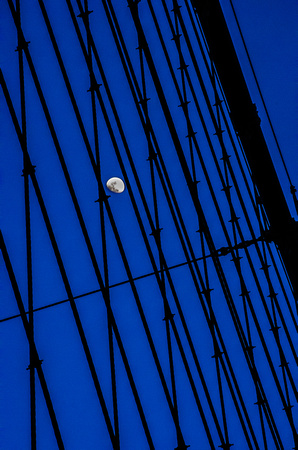 Moon and the Brooklyn Bridge