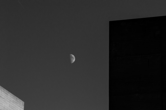 Moon over concrete
